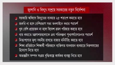 বিদ্যুৎ-জ্বালানি সাশ্রয়ে সরকারের নতুন ৮ নির্দেশনা